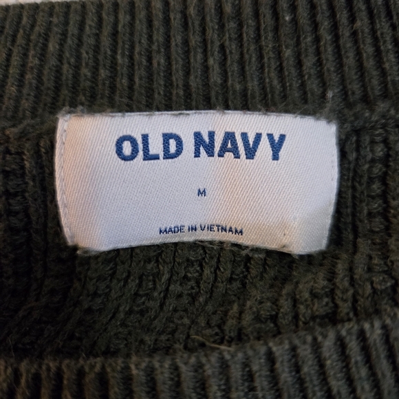 Old Navy Green and White Striped Sweater Size Med - Picture 5 of 5